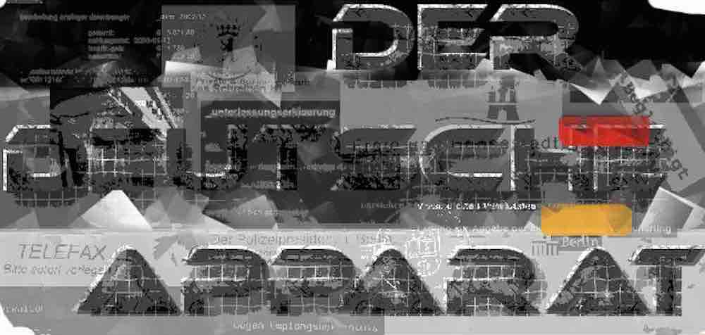 Inscripciones del aparato alemán